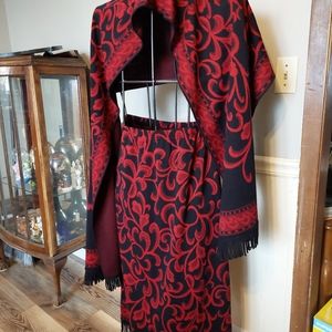 Nina Leonard skirt and wrap set